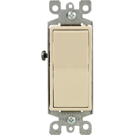 Decora Leviton Decora 15 amps Single Pole Rocker AC Quiet Switch Ivory 1 pk 05601-2IS